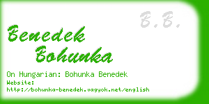 benedek bohunka business card